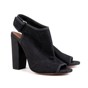 Aldo Black Peep-Toe Block Heels